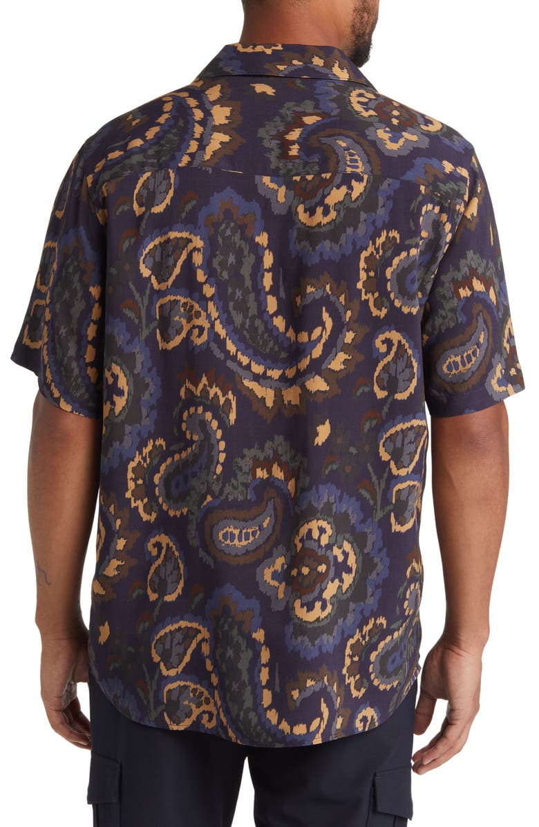 Wax London Didcot Oversize Paisley Short Sleeve Button-Up Shirt, Alternate, color,