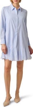 Adrianna Papell Hailey Stripe Button-Up Shift Shirtdress