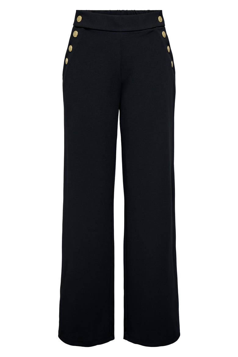 Rina Button High Waist Pants, Alternate, color, BLACK DETAIL GOLDBUTTONS