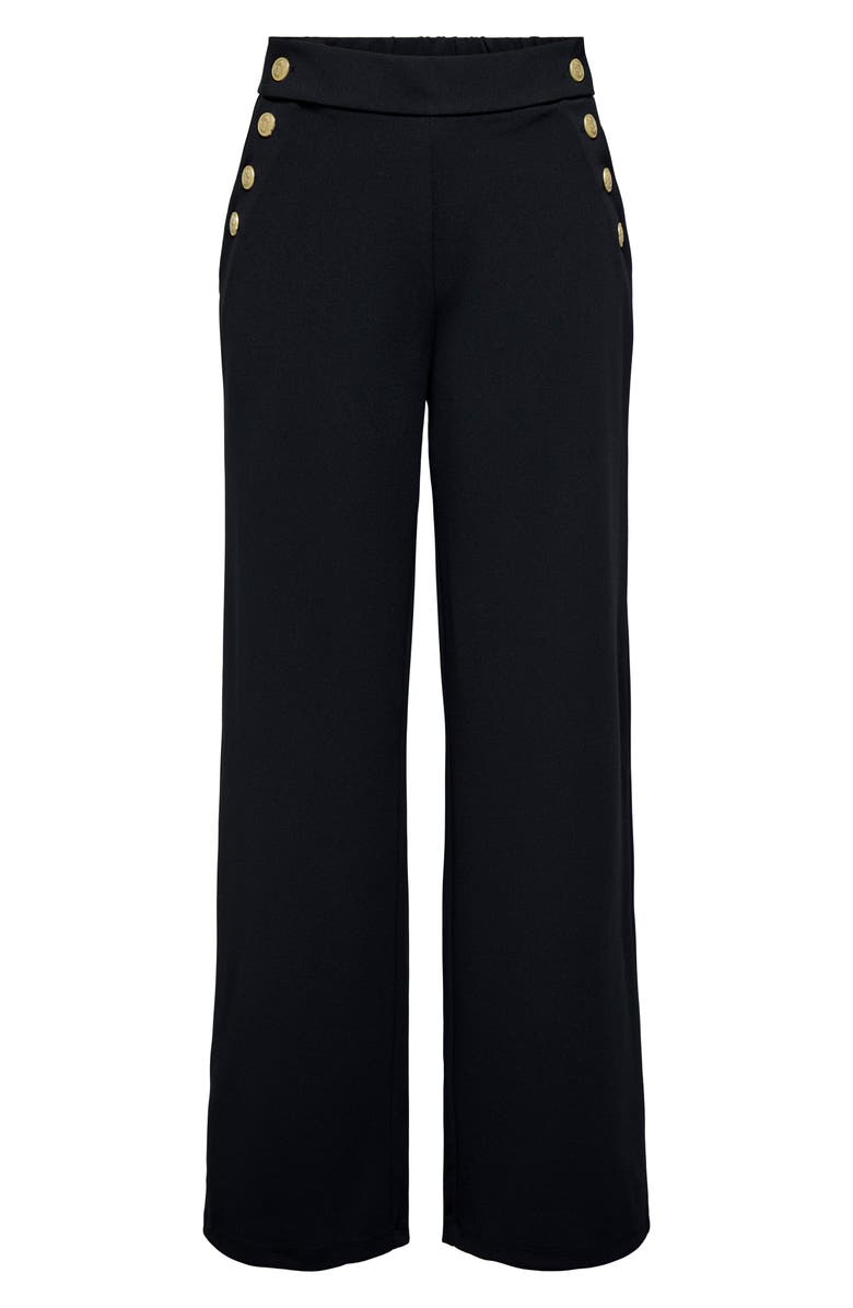 Only Rina Button High Waist Pants, Alternate, color, Black Detail Goldbuttons