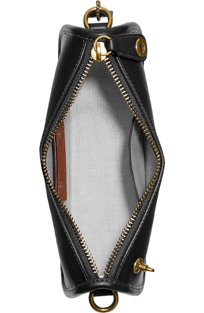 COACH Swinger Glovetanned Leather Shoulder Bag, Alternate, color, Brass/ Black