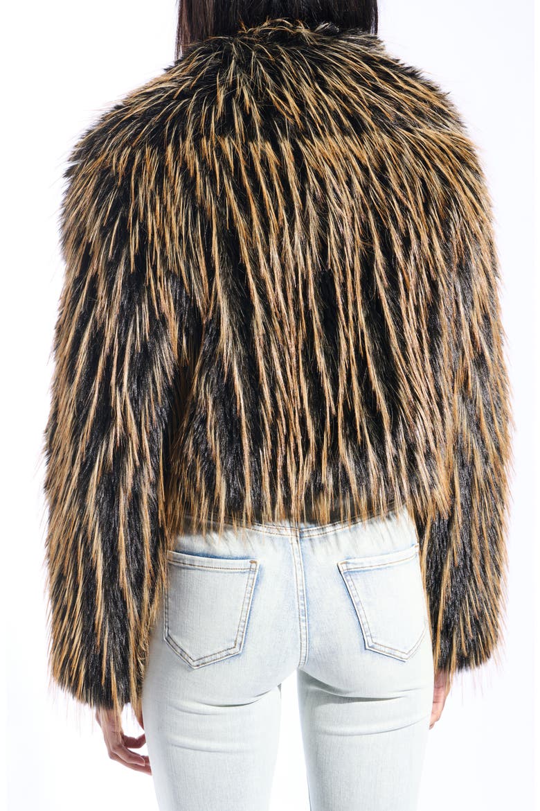 Saoirse Faux Fur Coat, Alternate, color, BROWN BLACK