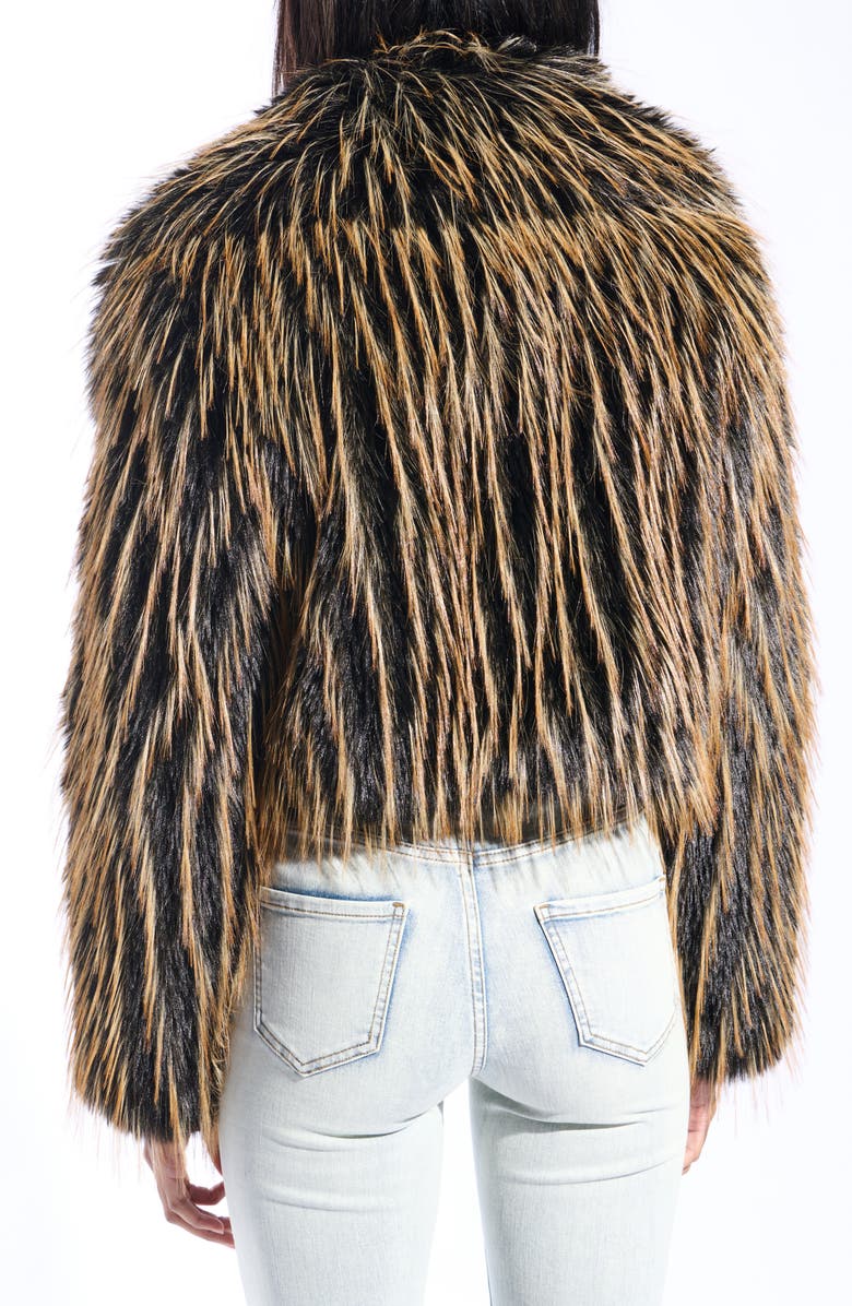 AZALEA WANG Saoirse Faux Fur Coat, Alternate, color, Brown Black