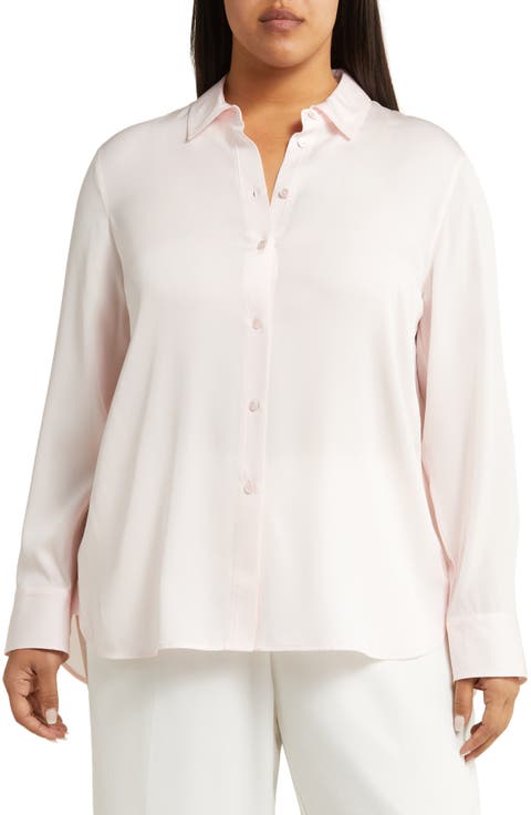 Stretch Silk Button-Up Shirt