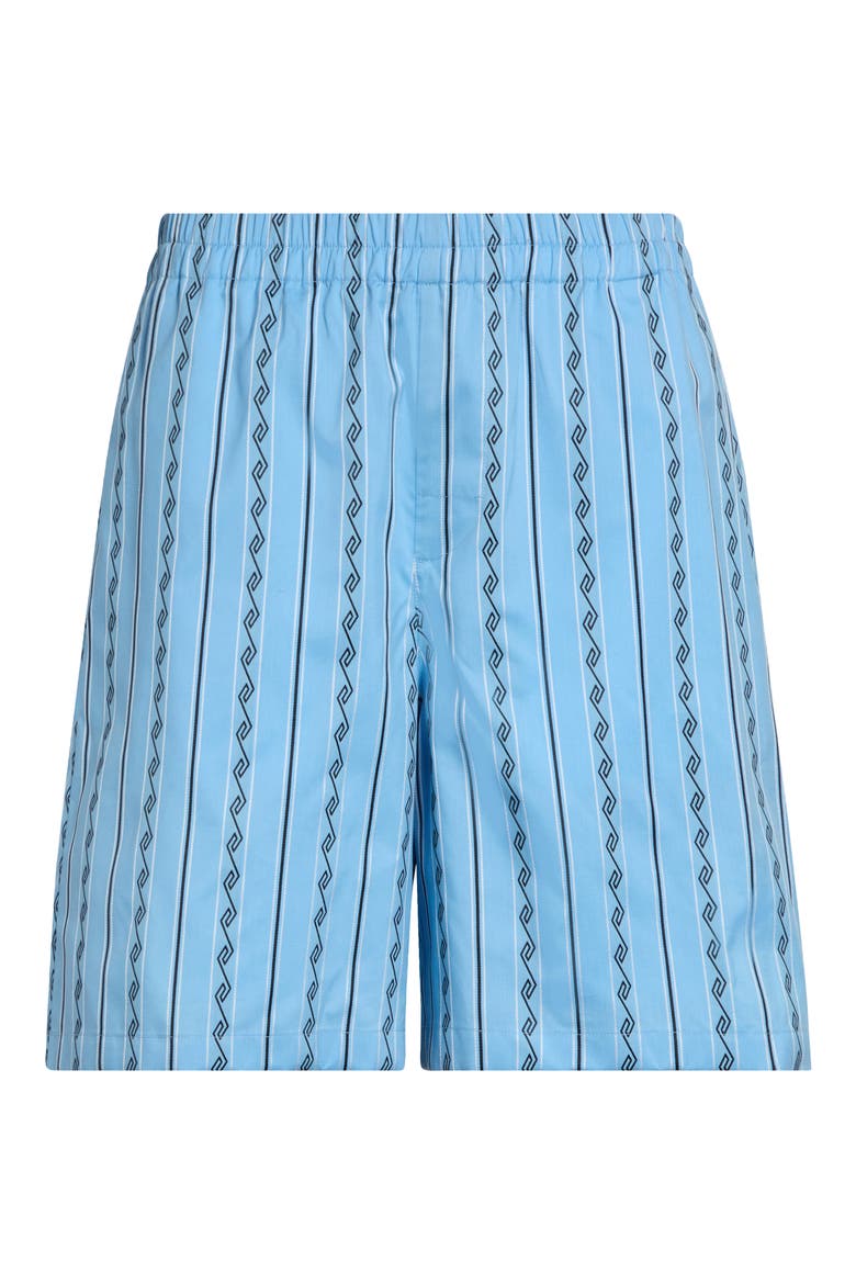 Greca Stripe Jacquard Shorts, Main, color, BRIGHT AVIO BLACK