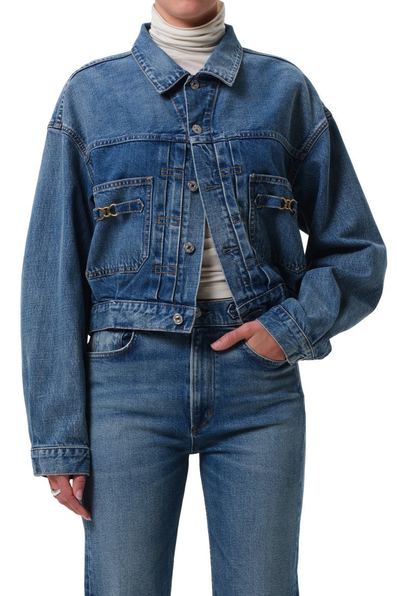 Horsebit Denim Jacket, Main, color, SWEETZER