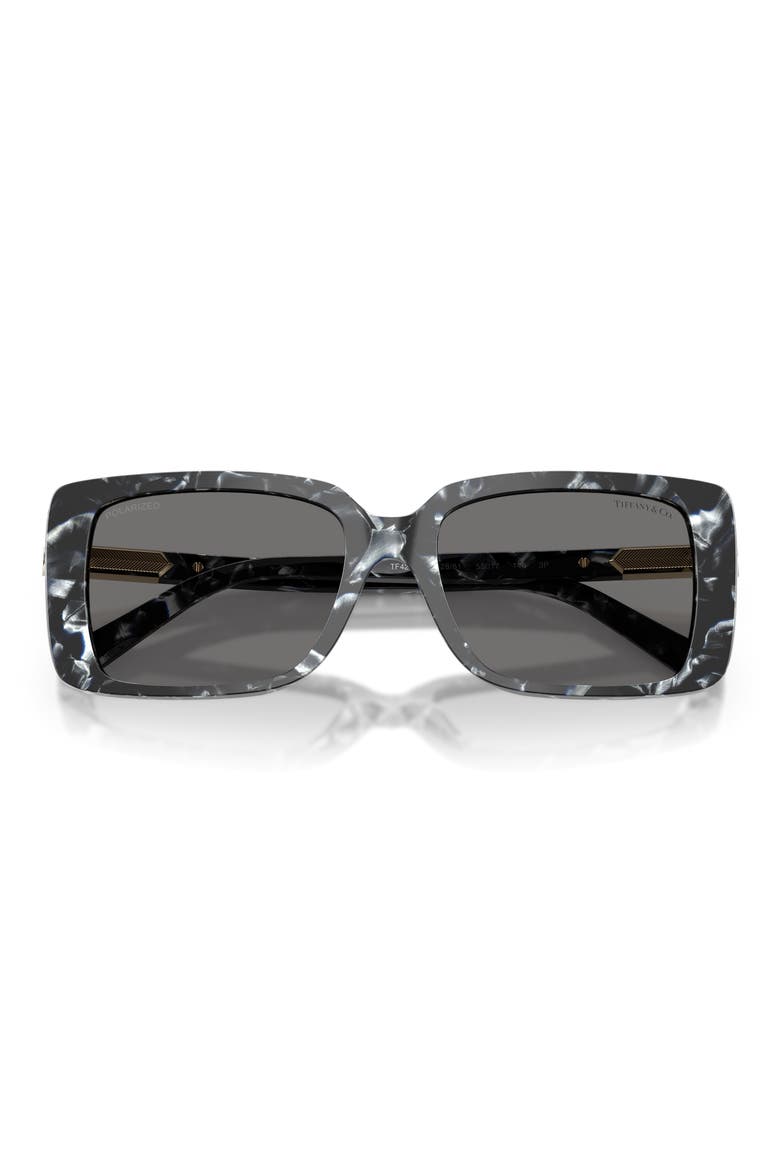 55mm Polarized Rectangular Sunglasses, Alternate, color, HAVANA MADREPERLA / GREY POLAR