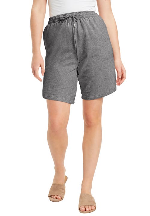 June + Vie French Terry Shorts In Gray