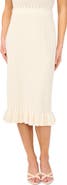CeCe Flounce Hem Pointelle Cotton Knit Skirt