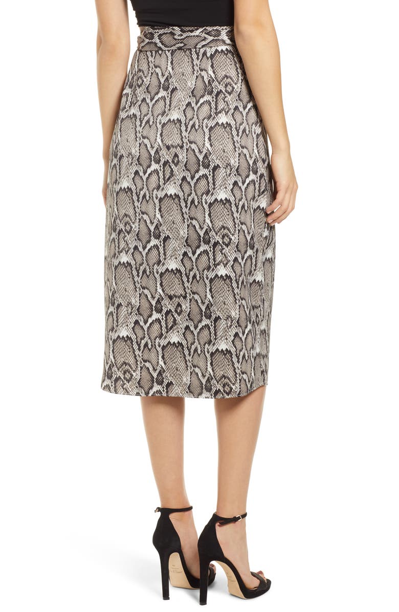 AFRM Savvy Snakeskin Print Wrap Skirt, Alternate, color, 