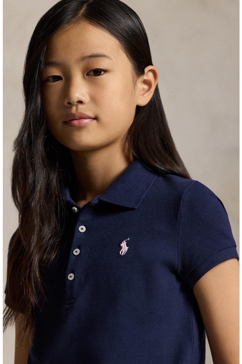 Kids' Stretch Cotton Mesh Polo, Alternate, color, REFINED NAVY