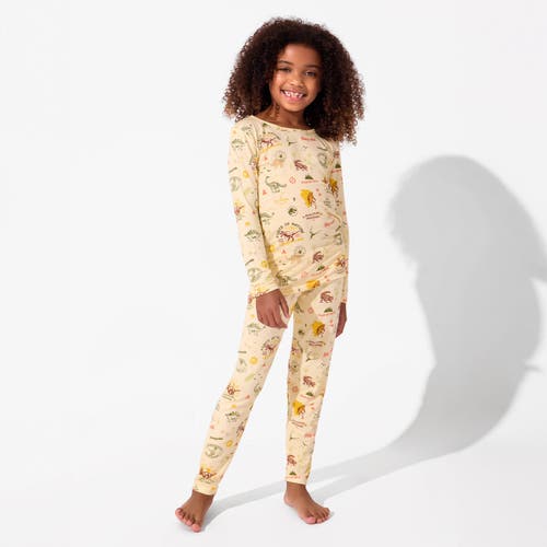 Bellabu Bear Kids' Jurassic Park Origins Set Of 2 Piece Pajamas In Yellow