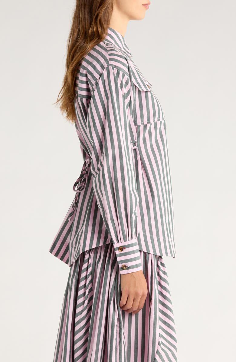 Damson Madder Lux Asymmetric Organic Cotton Shirt, Alternate, color, Pink Multi