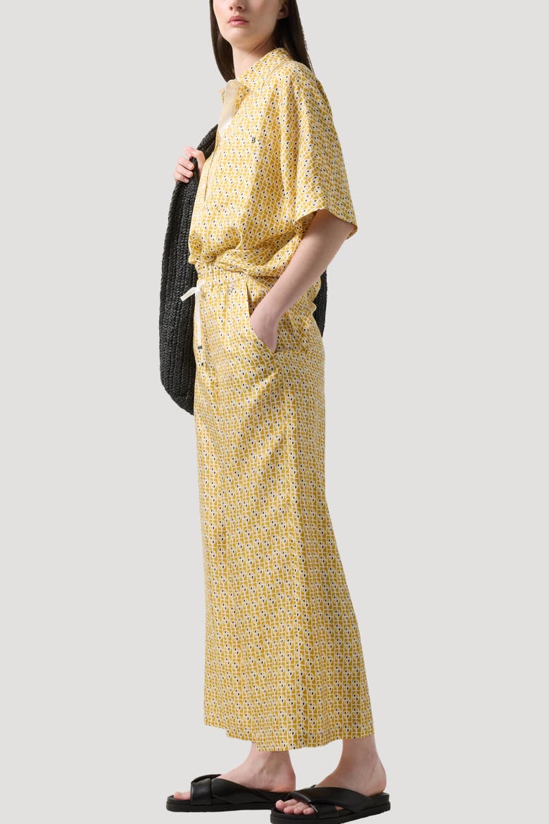 Emmy Silk Trousers, Alternate, color, Yellow/cream