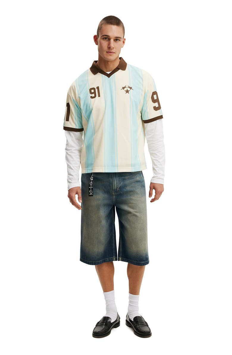 Cotton On Men's Cropped Sports Jersey, Alternate, color, Creampuff  Blue Star 91