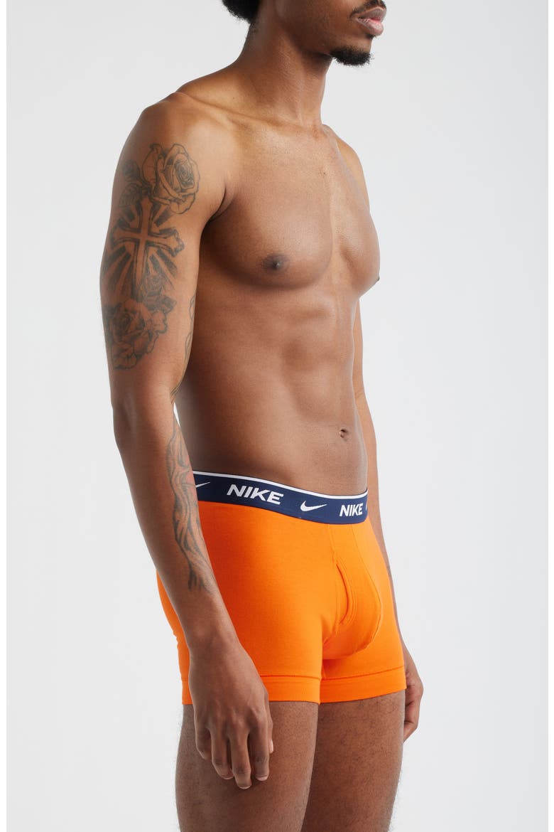 Dri-FIT Essential Assorted 3-Pack Stretch Cotton Trunks, Alternate, color, BLUE/ NAVY/ ORANGE