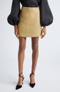 Carolina Herrera Metallic Tweed Miniskirt