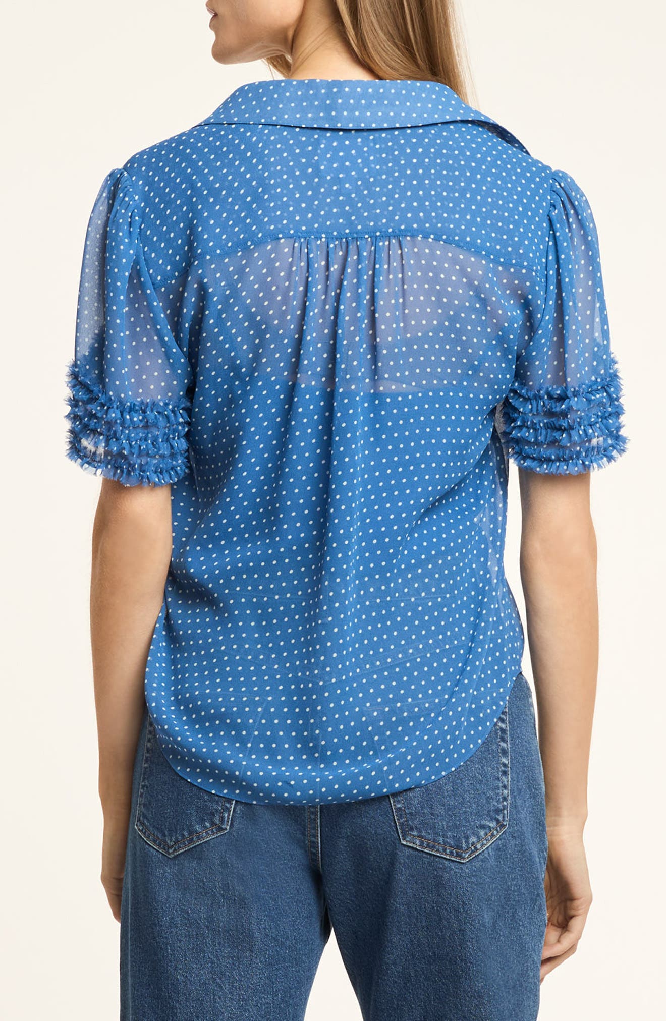 Galea Polka Dot Sheer Button-Up Top - image 2