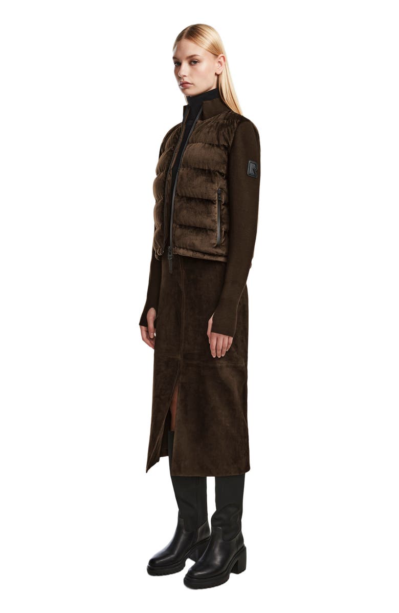 Rudsak CAMILLE V WOMEN'S VELVET HYBRID KNIT & LIGHT DOWN JACKET, Alternate, color, 