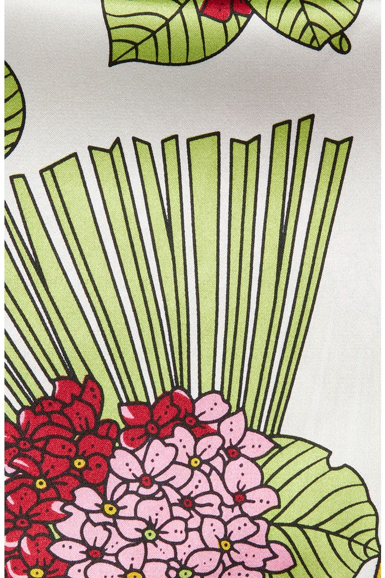 Lime & Maroon Floral Silk Pocket Square, Alternate, color, LIME