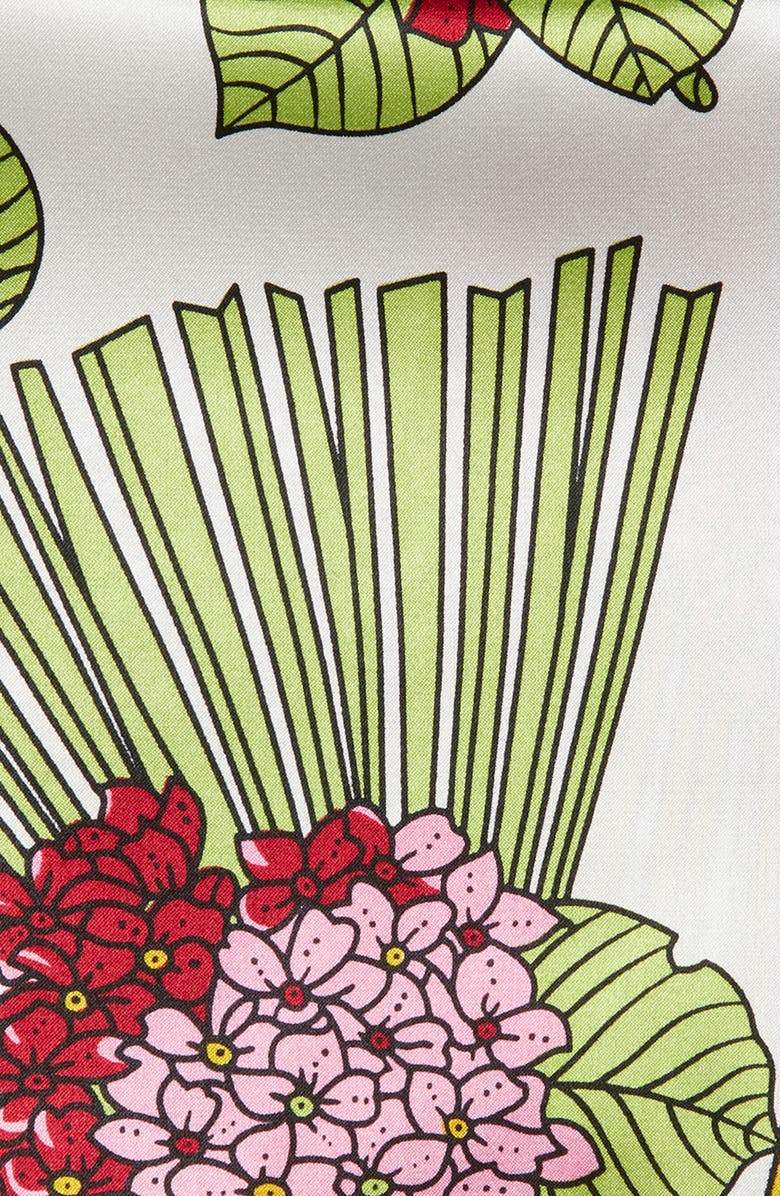 CLIFTON WILSON Lime & Maroon Floral Silk Pocket Square, Alternate, color, Lime