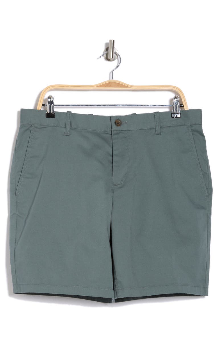 NORDSTROM RACK Performance Chino Shorts, Alternate, color, Green Balsam