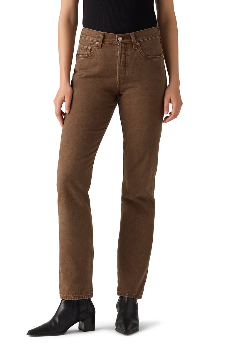 Levi's 501<sup>®</sup> High Waist Straight Leg Jeans, Main, color, Lariat Luck