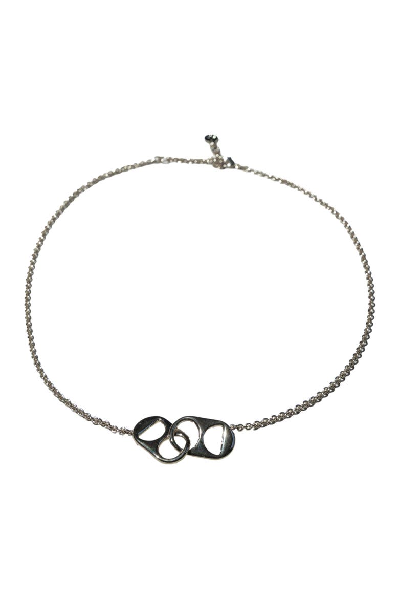 Soda Tab Necklace, Main, color, Silver