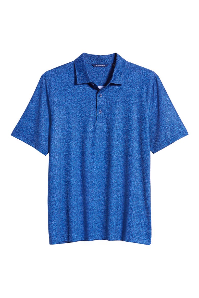 Pike Micro Floral Print Polo, Alternate, color, INDIGO