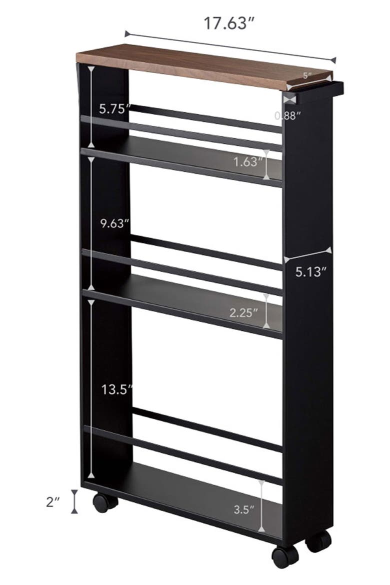 Steel Rolling Storage Cart, Alternate, color, BLACK