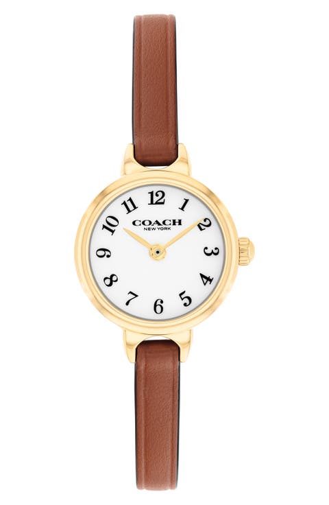 Iris Leather Strap Watch, 22.5mm