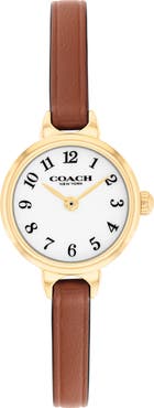 COACH Iris Leather Strap Watch, 22.5mm