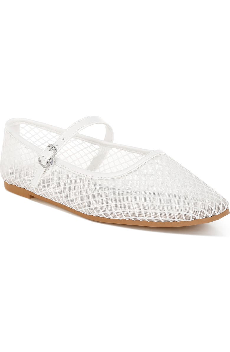 LONDON RAG Averona Mary Jane Flat, Main, color, White