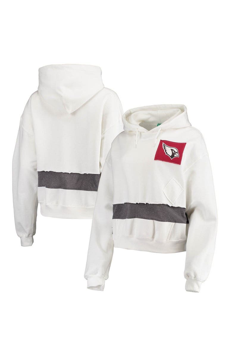 REFRIED APPAREL Women's Refried Apparel White Arizona Cardinals Sustainable Crop Dolman Pullover Hoodie, Main, color, White