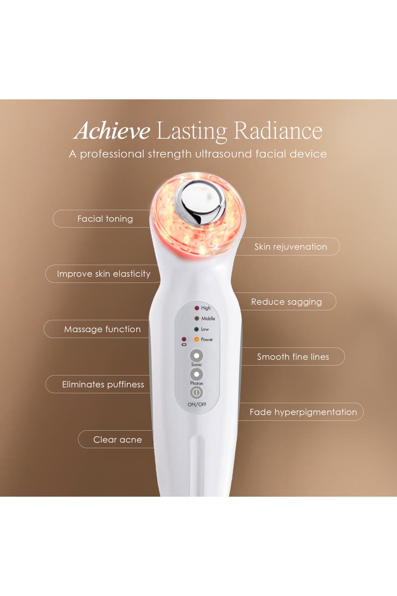 SkinSonic LED Ultrasonic Wand, Alternate, color, White