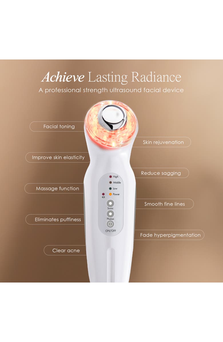 Project E Beauty SkinSonic LED Ultrasonic Wand, Alternate, color, White
