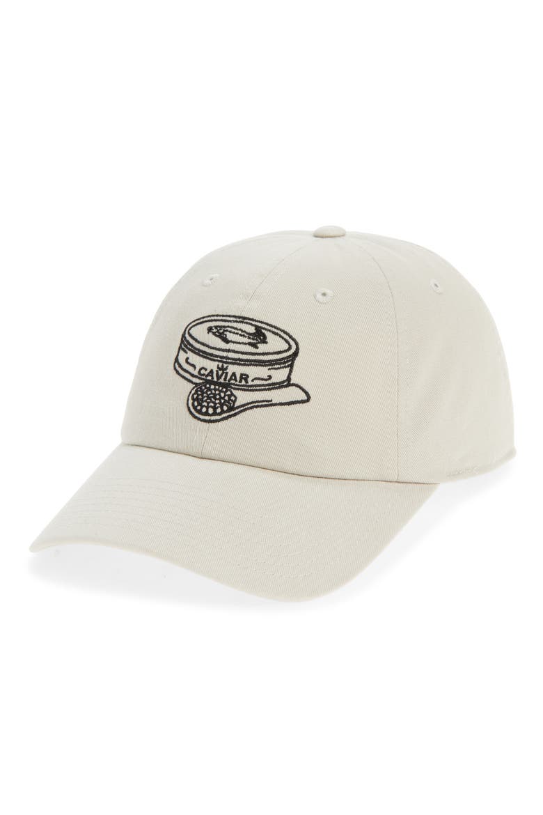 Caviar Embroidered Baseball Cap, Main, color, STONE
