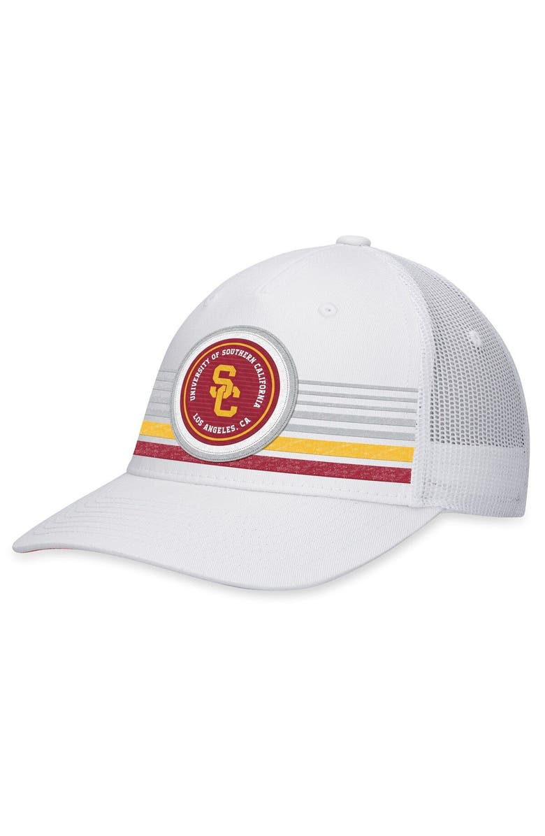TOP OF THE WORLD Men's Top of the World White USC Trojans Top Trace Trucker Snapback Hat, Main, color, White