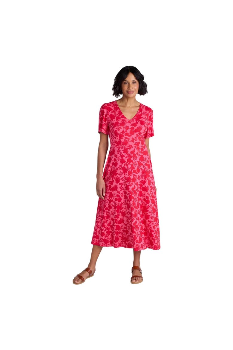 Como Flowers Midi Dress, Alternate, color, Coral