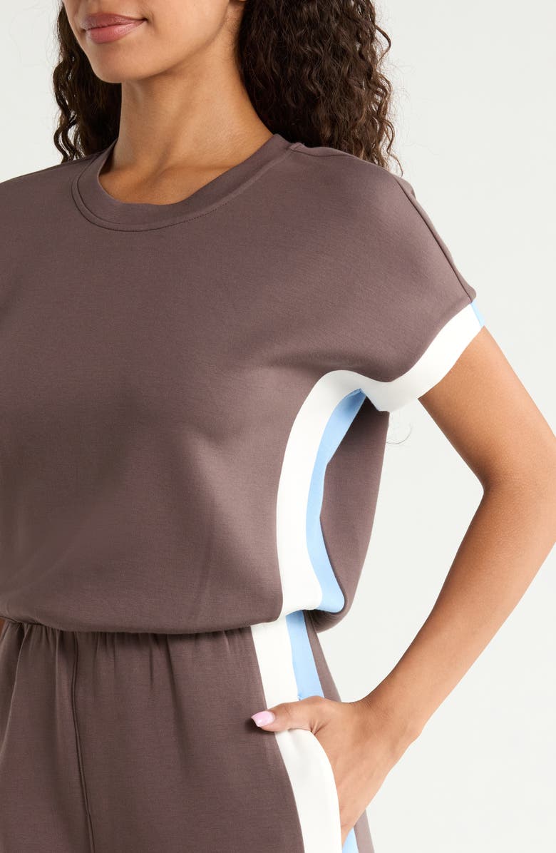 SPANX<sup>®</sup> AirEssentials Colorblock Jumpsuit, Alternate, color, Dark Cacao Stripe