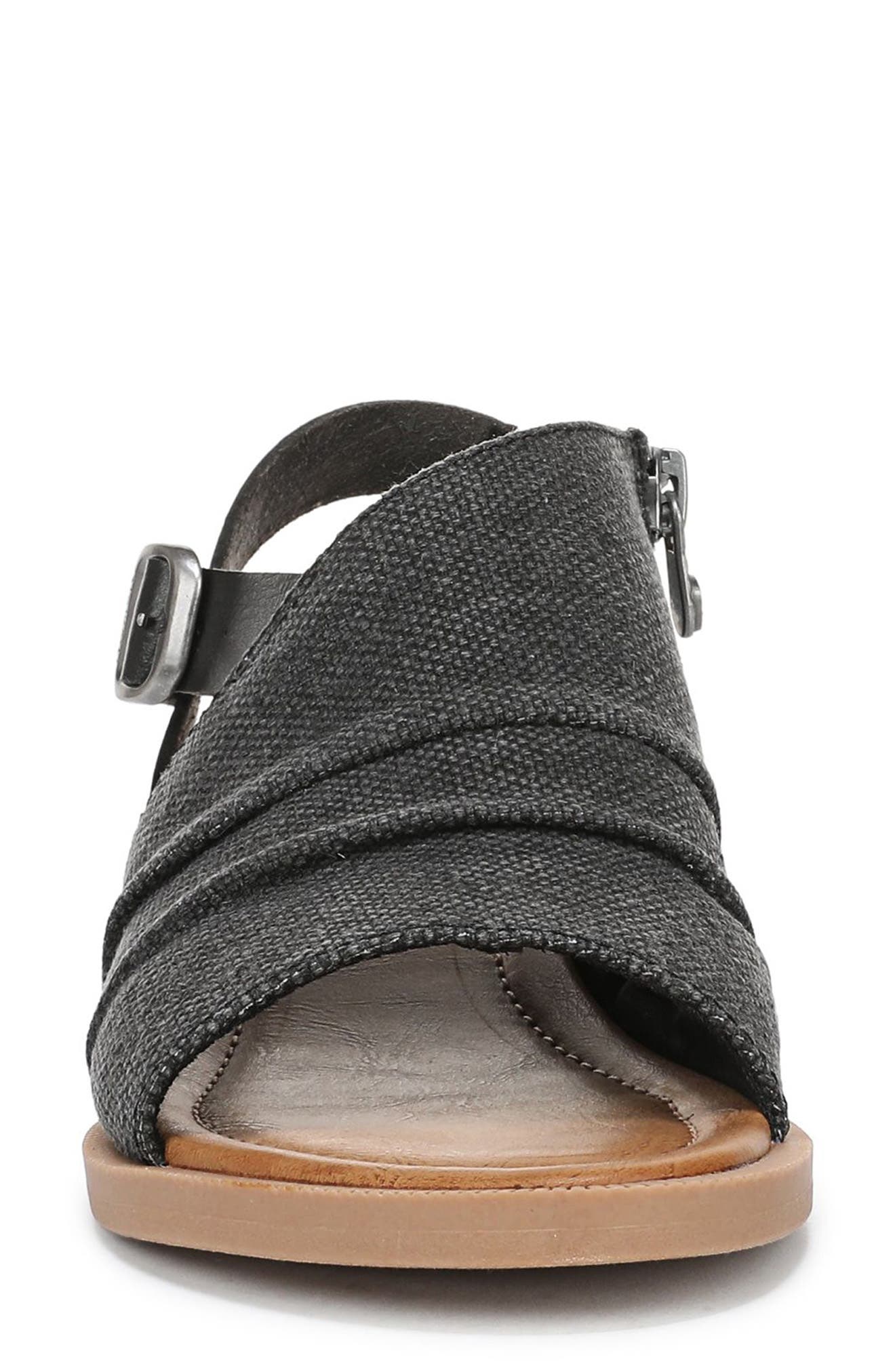 Blowfish Malibu Aspire Wedge Sandal, Alternate, color, Black Canvas/ Faux Leather