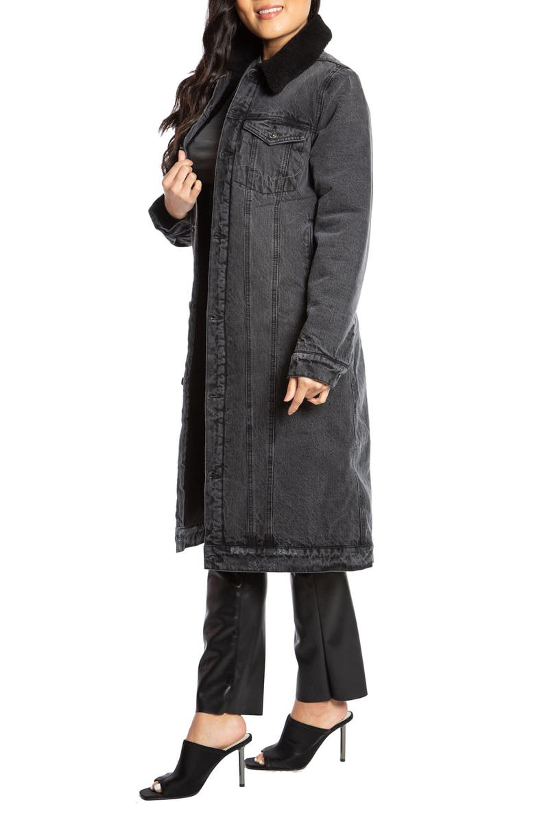 Juicy Couture Denim Longline Trucker Jacket, Alternate, color, 