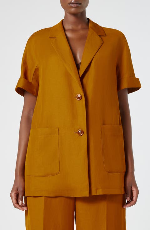 Fingere Short Sleeve Twill Jacket (Plus)