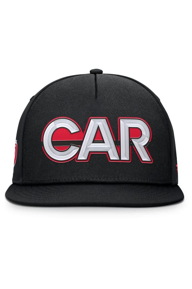 Men's Fanatics Black Carolina Hurricanes Authentic Pro Rink Team Code Snapback Hat, Alternate, color, Black