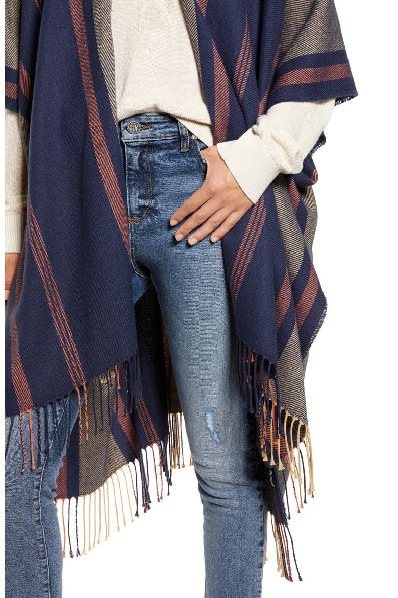 Variegated Stripe Poncho (Nordstrom Exclusive), Alternate, color, DARK NIGHTFALL MULTI