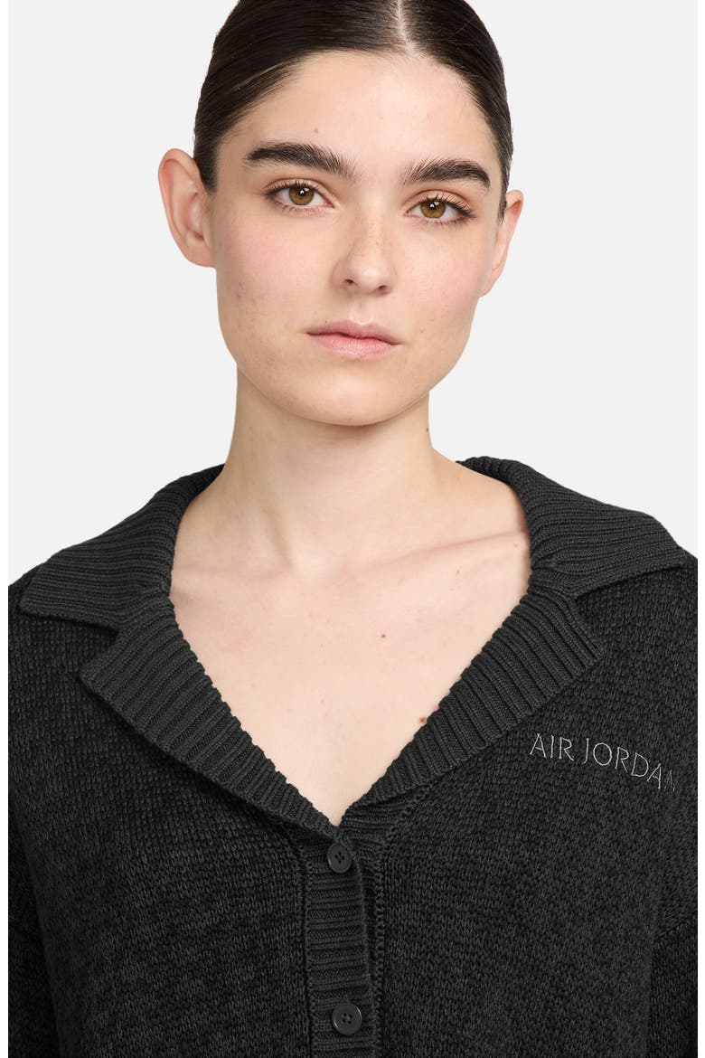 Knit Crop Cardigan, Alternate, color, BLACK
