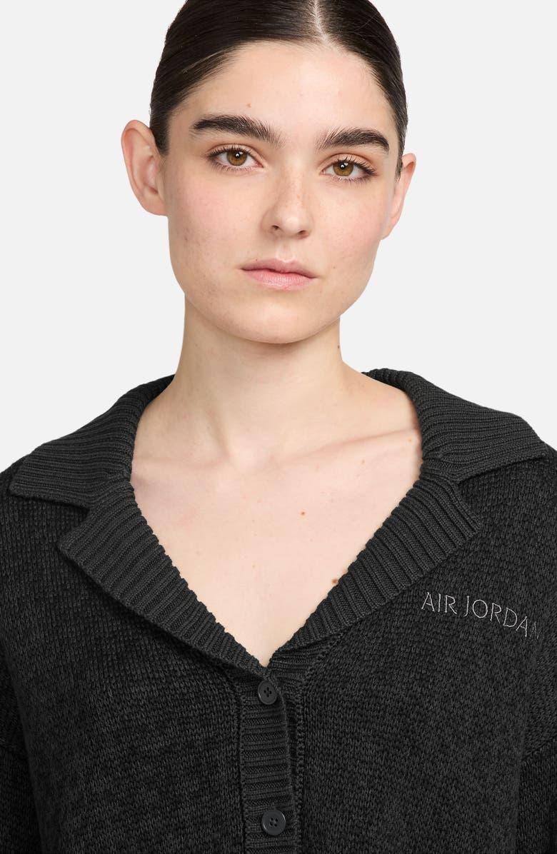 Jordan Knit Crop Cardigan, Alternate, color, Black