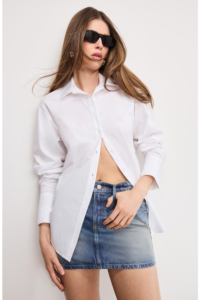 Tie Back Poplin Shirt, Alternate, color, WHITE001
