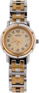 Pre-Owned Hermes Clipper Quartz Watch Stainless Steel with Plated Metal 24