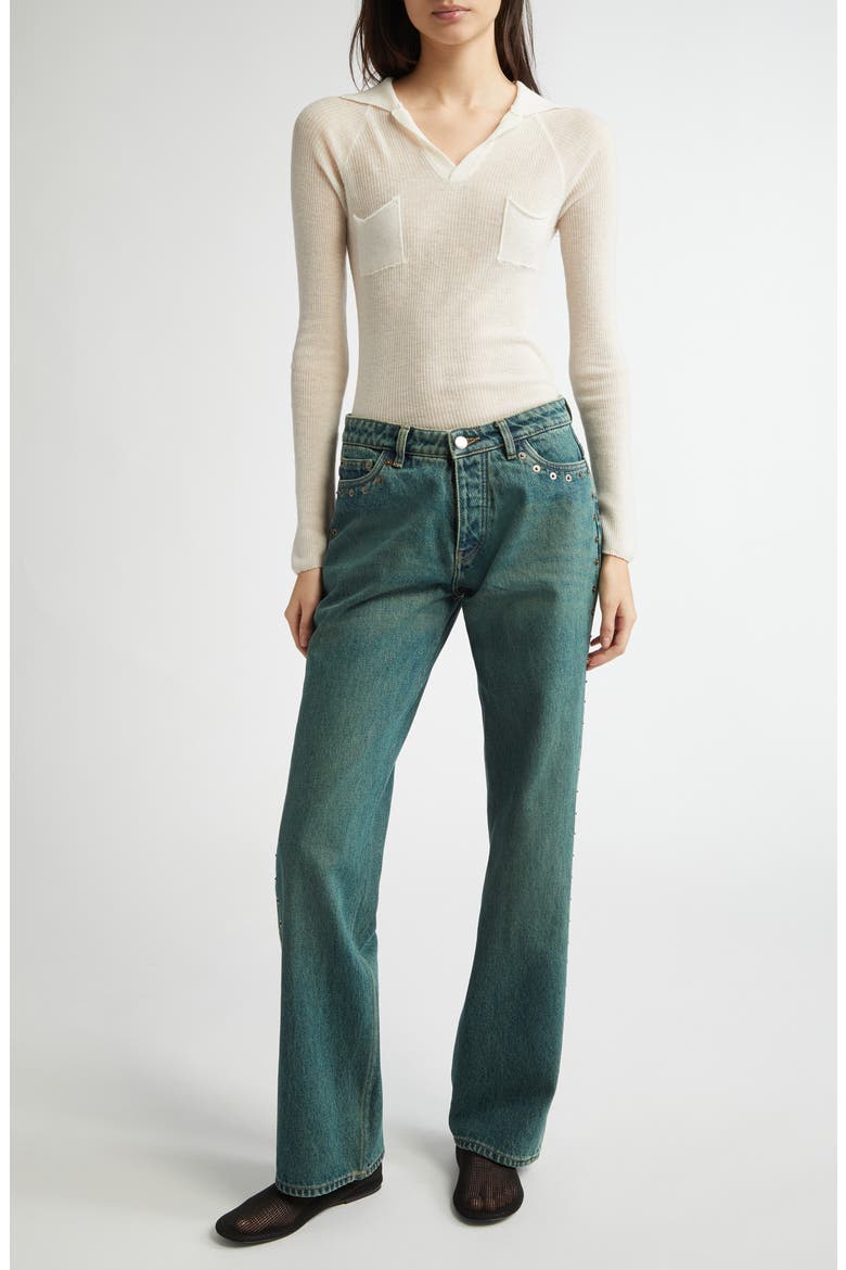 Crowd Rivet Studded Boyfriend Jeans, Alternate, color, DENIM